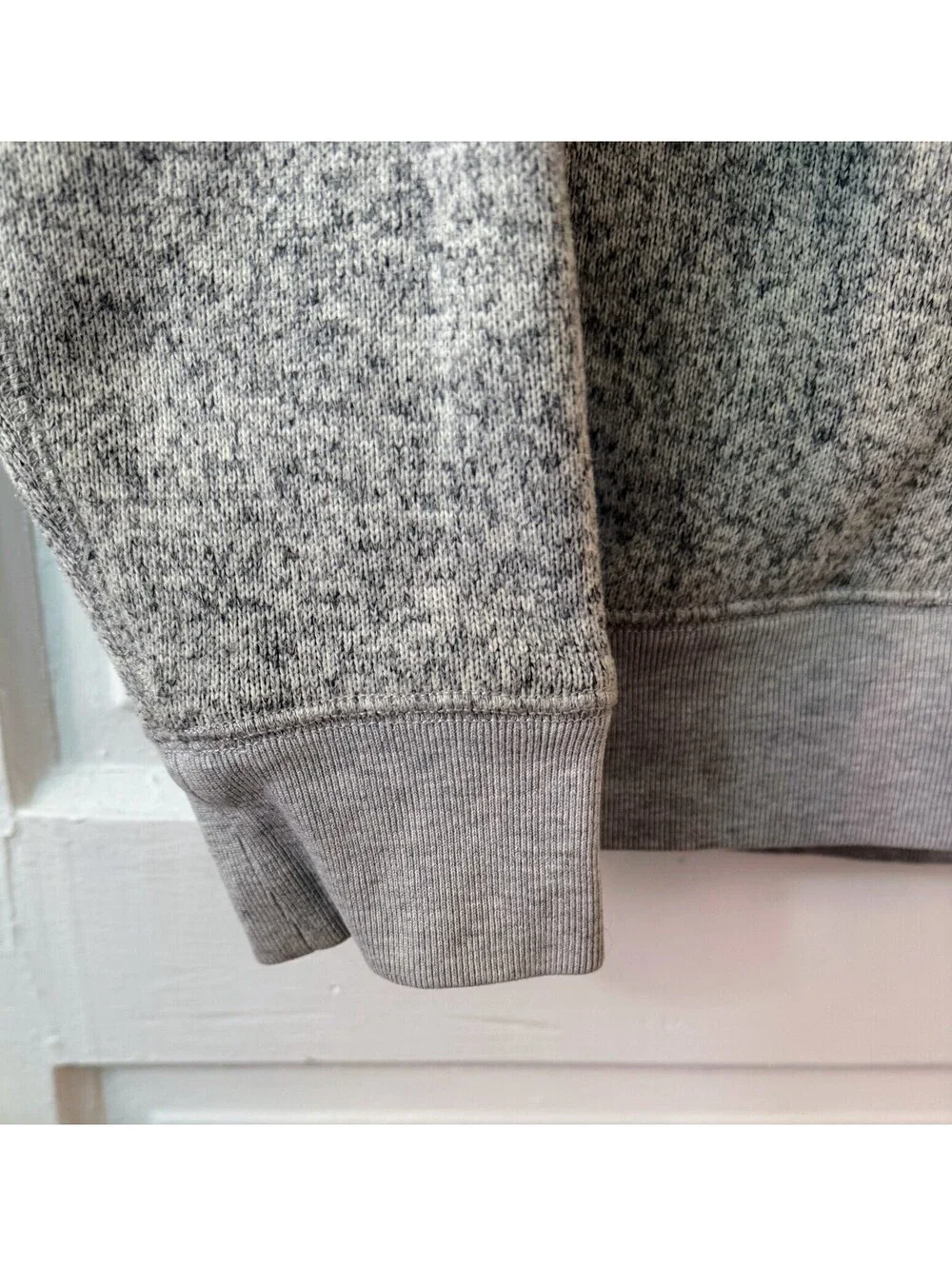 J.Crew Sweater Fleece Quarter Zip Pullover Mens Large Heather Gray Marbled